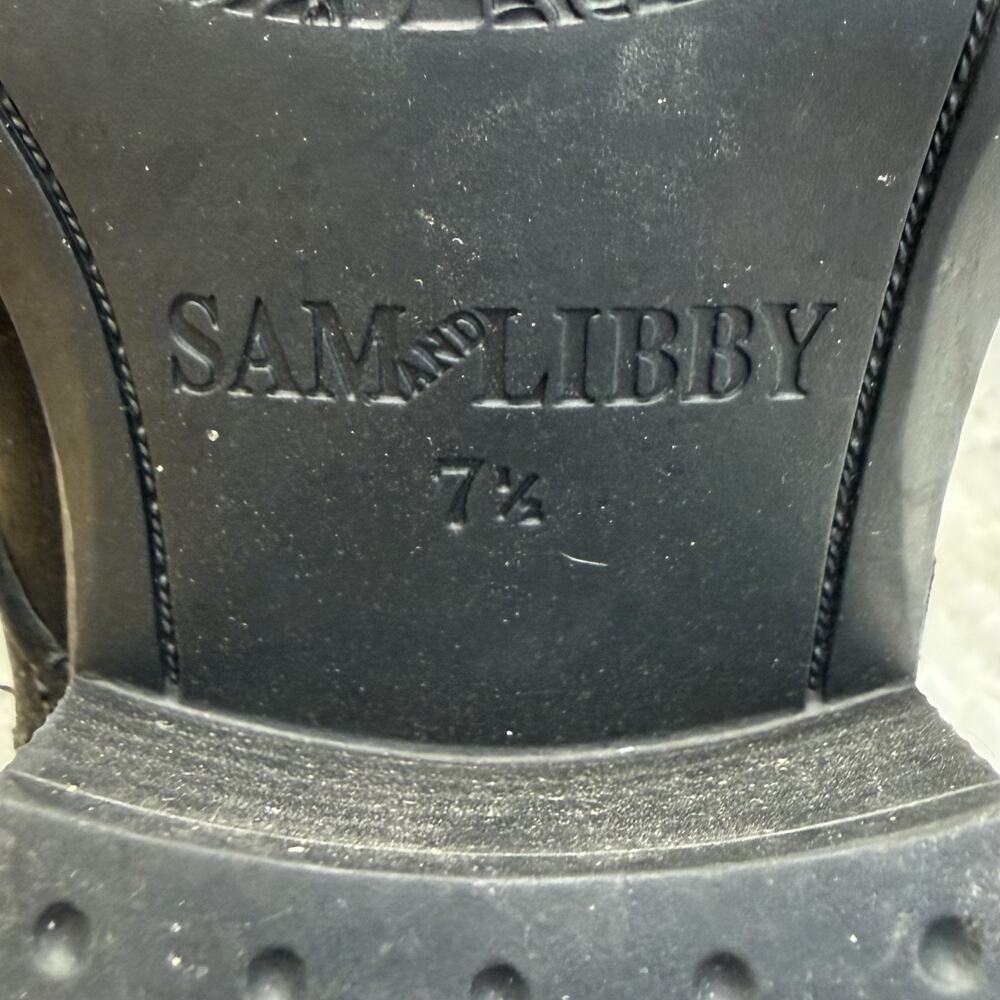 Sam and Libby Boots Gold Buckle And Black Suede Size 7.5 - Picture 10 of 10